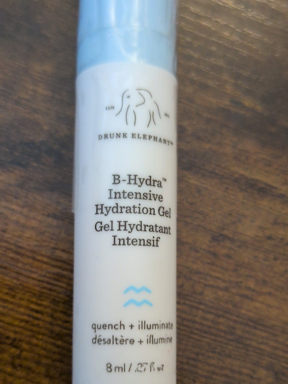 Drunk Elephant B-Hydra Intensive Hydration Gel — light blue & white